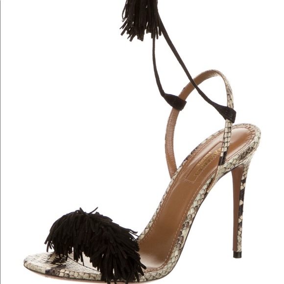 Aquazzura Shoes - Aquazzura wild thing sandals snake print 7.5